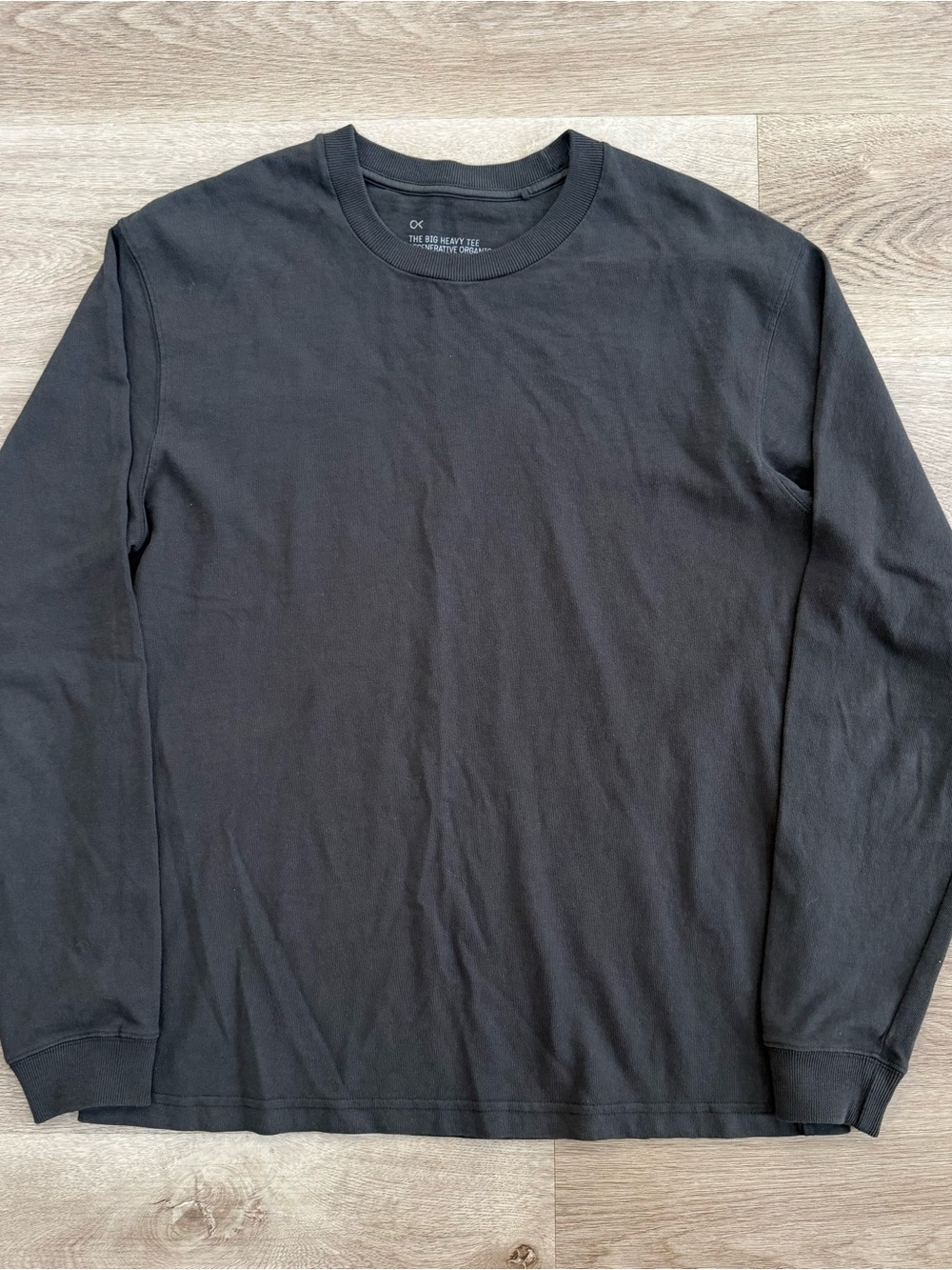 Outerknown The Big Heavy Tee Mens Medium Washed Black 100% Organic Cotton